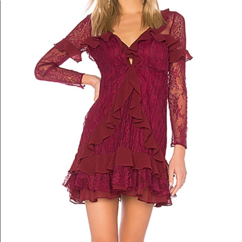 For Love & Lemons maroon Daphne Dress (M)